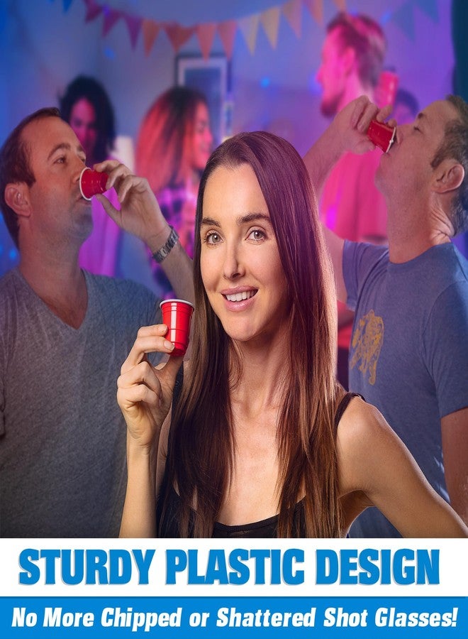GoBig 200 Pack 2 oz Plastic Shot Cups - Mini 2oz Party Cups, Red - Image 4